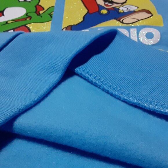 Nintendo Super Mario Kids Girl's Boy's Long Sleeve Fleece Sweatshirt Blue S 6-6X - Picture 5 of 10